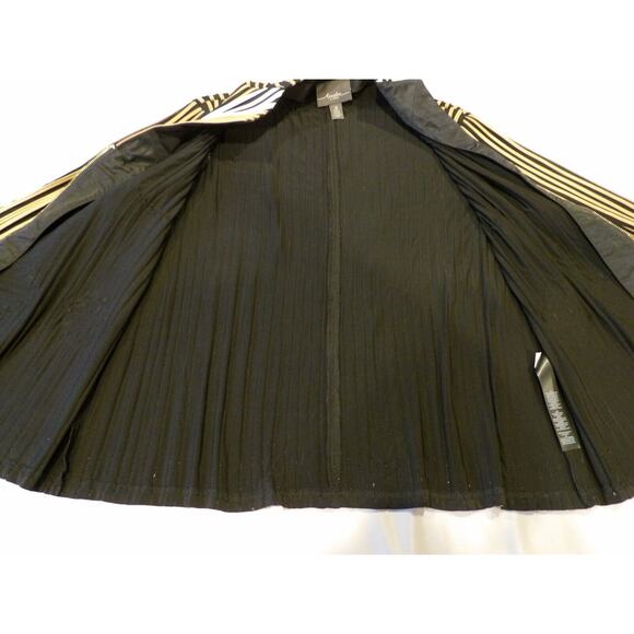 ChicosTravelers 3 XL 16/18 Faux Lines Leather Striped Jacket Brown Black White - Picture 11 of 13